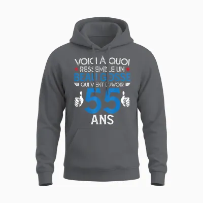 Beau Gosse Who Just Turned 55 Years Old - Birthday Joke Unisex Hoodie - Charcoal