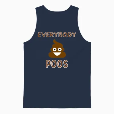 Everybody Poos Funny Unisex Tank Top - Navy