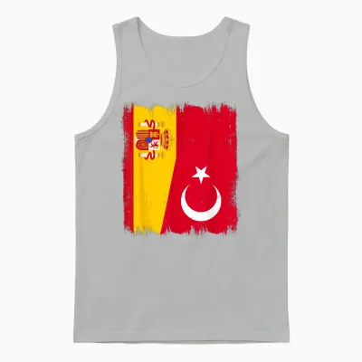 Spanien Türkei Flagge Spanische Türkische Wurzeln Unisex Tank Top - Ash