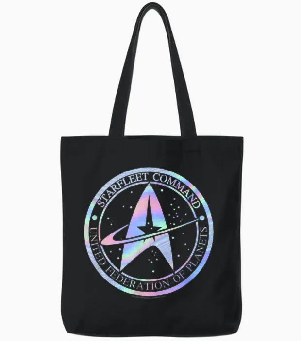 Star Trek Starfleet Command Hologram Fill Tote Bags in Black
