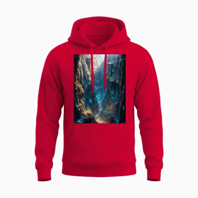 Celestial Sapphire Canyon Unisex Hoodie - Red