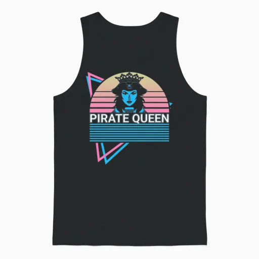 Pirate Queen Retro Unisex Tank Top in Black