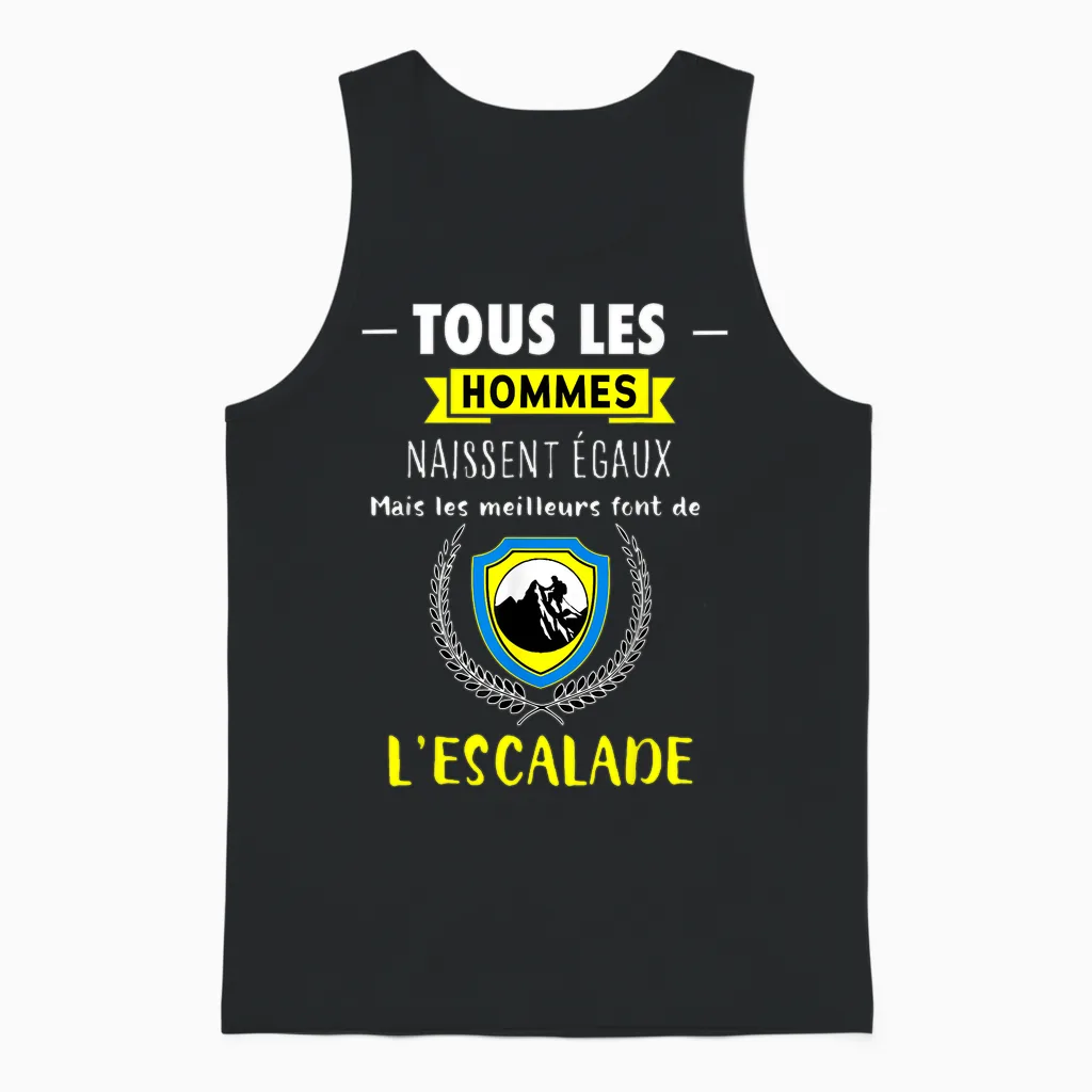 Funny Gift Climbing "the Best Become a Climber" T-Shirt, Black, S Unisex Tank Top in Black