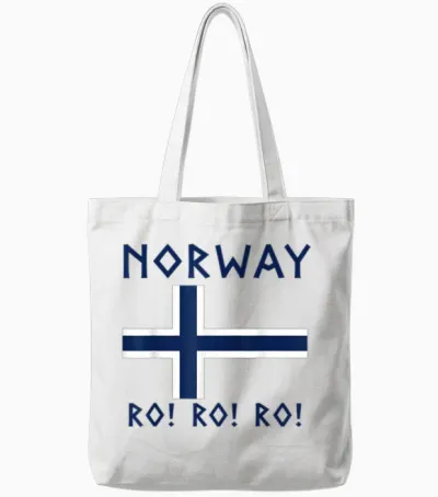 Norway Flag Ro Ro Ro Nordic Soccer Fan Supporter Gift Tote Bags - White