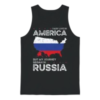 Born Russian Russia American Usa Citizenship Unisex Tank Top - Black – 1