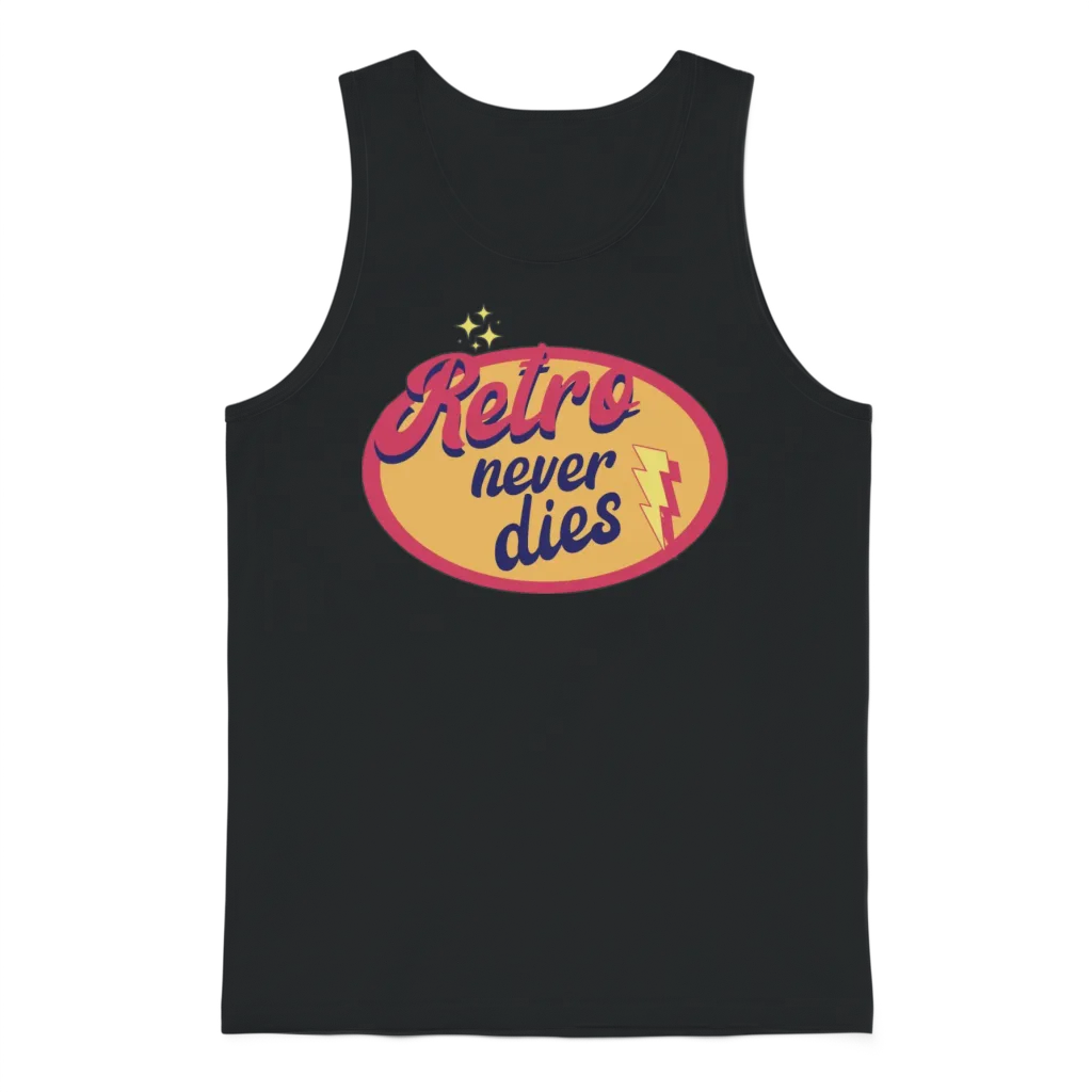 Retro Never Dies Unisex Tank Top - Black