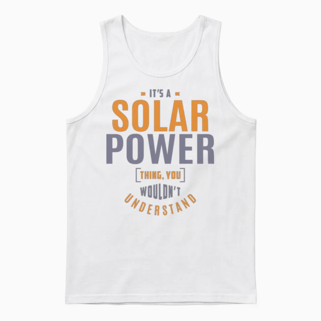 Solar Power Unisex Tank Top - White