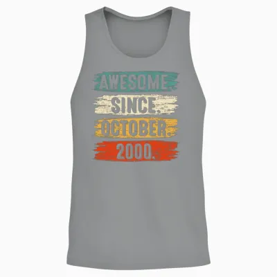22 Years Old Gifts Awesome Since October 2000 22nd Unisex Tank Top - Sport Grey