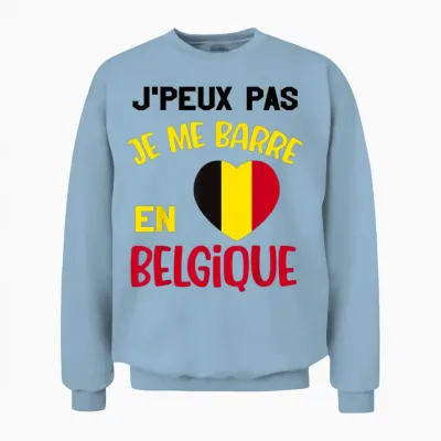J'peux Pas Je Me Barre En Belgium Gift Belgian Unisex Sweatshirt - Light Blue