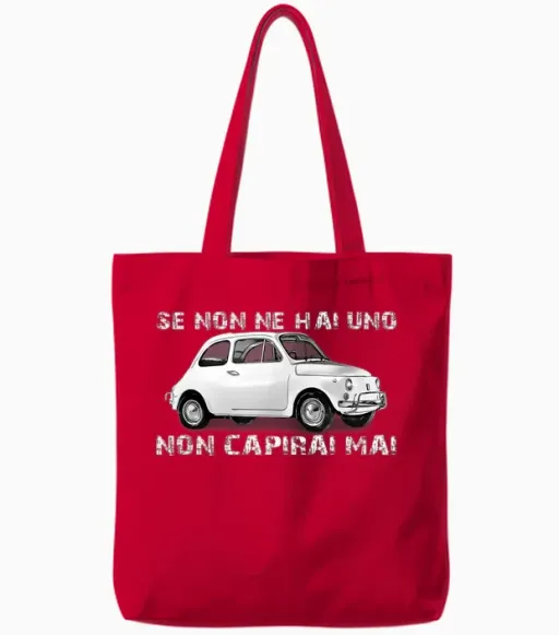 Fiat 500 Tote Bags - Red