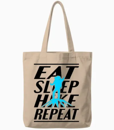 Eat Sleep Hike Tote Bags - Natural