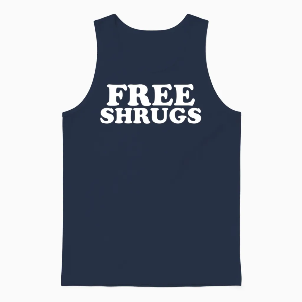 Free Shrugs Hug Unisex Tank Top in Navy