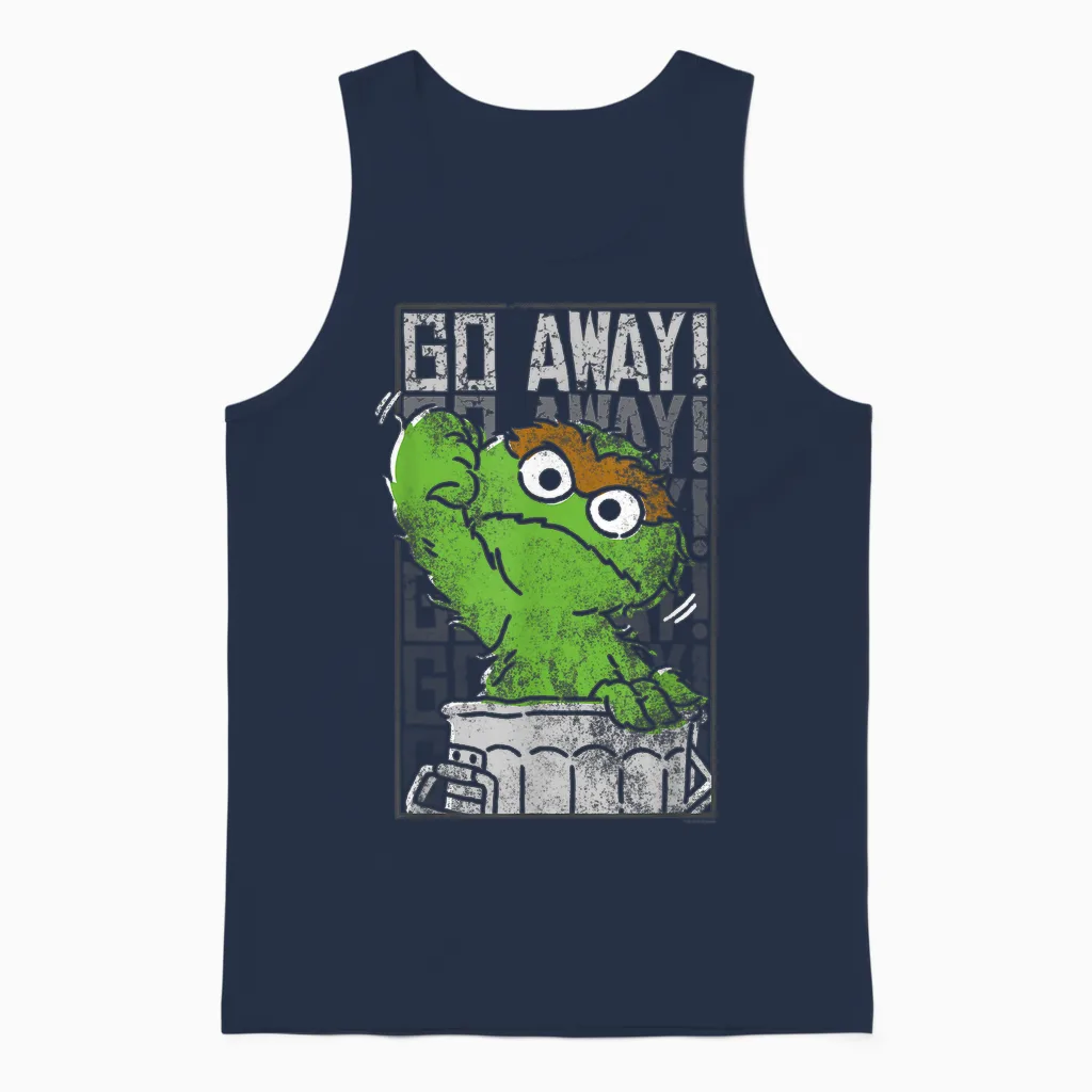 Sesame Street Oscar the Grouch Go Away Unisex Tank Top in Navy