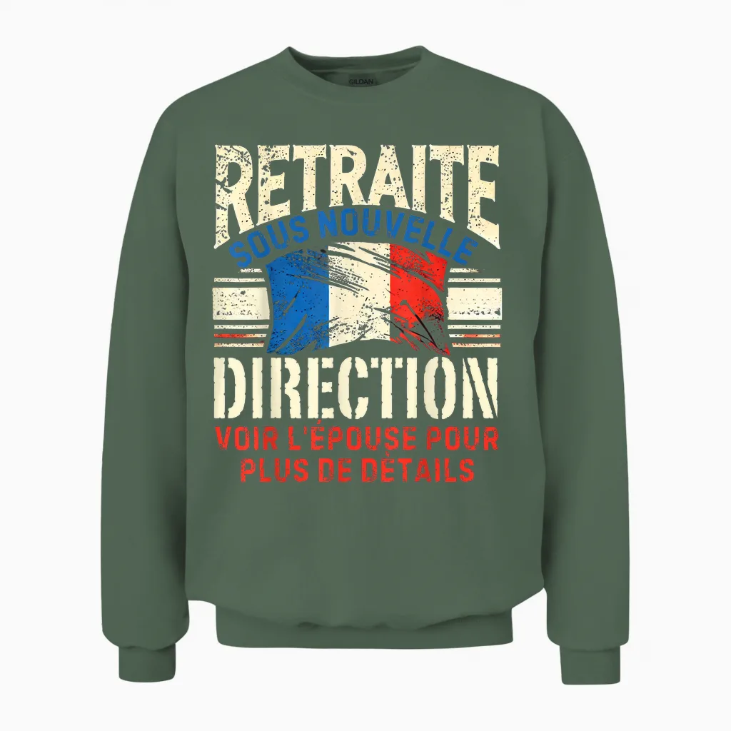 Retirement 2025 Man Retired 2025 T-Shirt, Black, S Unisex Sweatshirt in Military Green