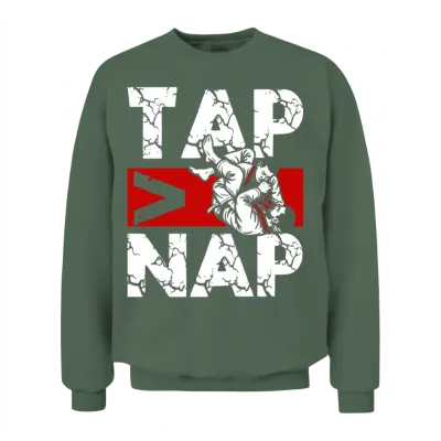 Tap Nap Bjj Martial Arts Grapplers Brazilian Unisex Sweatshirt - Military Green
