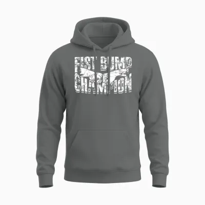 Fist Bump Champion - Fist Unisex Hoodie - Graphite Heather