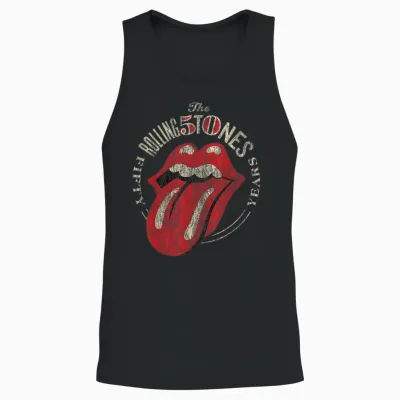The Rolling Stones 50th Anniversary Logo Unisex Tank Top - Black