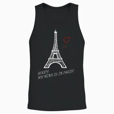 Paris Tshirt White Hearts Only Unisex Tank Top - Black