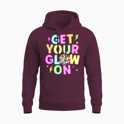 Get Your Glowing on in My Glowing Era Team Party Matching Unisex Hoodie - Maroon