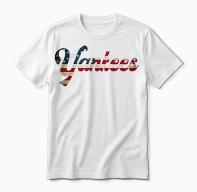 Vintage Yankees Retro Style 70s 80s First Name Personalized Unisex T-Shirt - White
