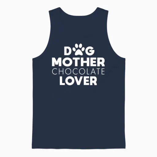 Dog Mother Chocolate Lover - Lovers Unisex Tank Top in Navy