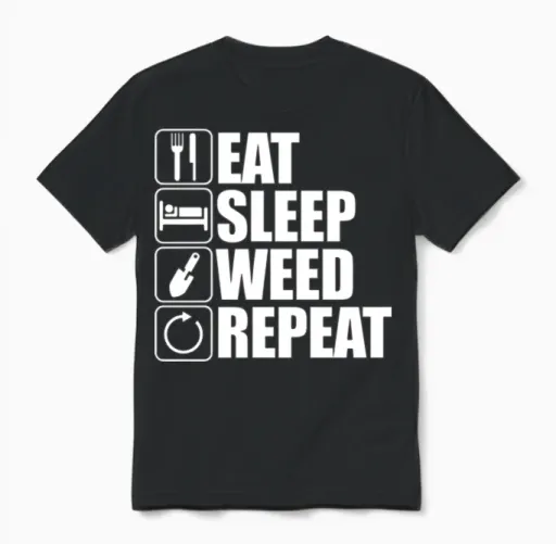 Eat Sleep Weed Repeat Unisex T-Shirt - Black