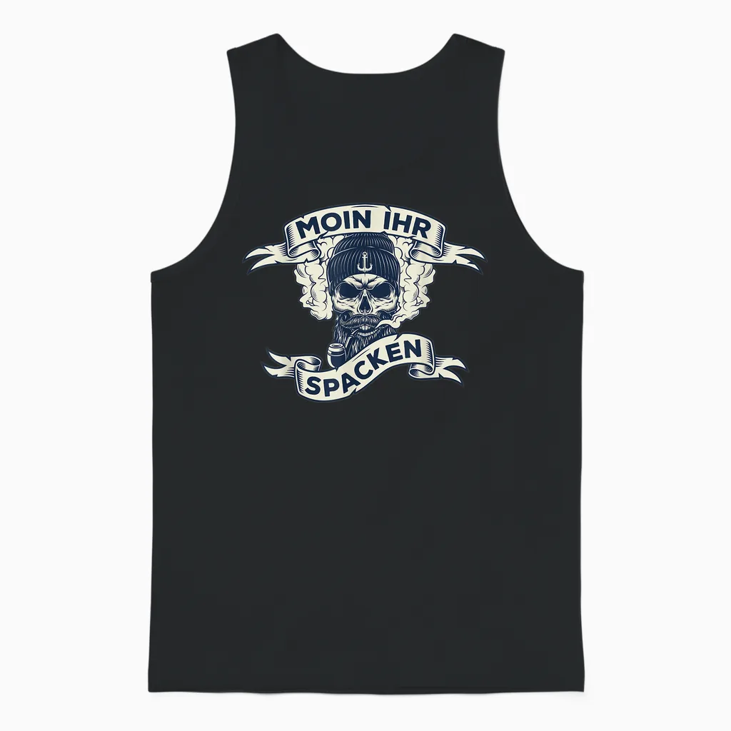 Moin Ihr Spacken North Germany East Frisian East Frisian T-Shirt, Black Unisex Tank Top in Black