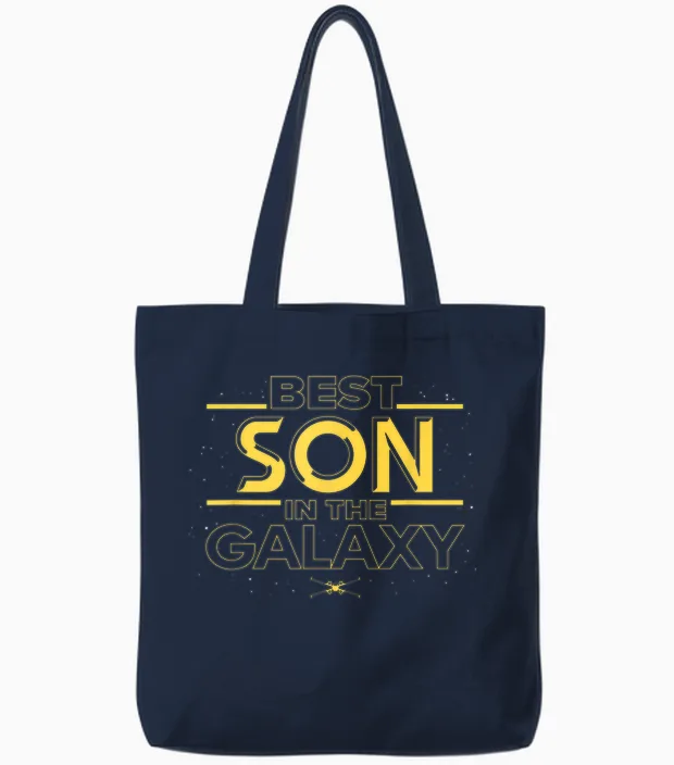 Star Wars Best Son in the Galaxy Family Trip Birthday Tote Bags in Navy