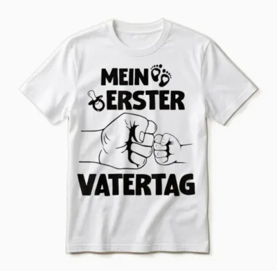 Herren Mein Erster Vatertag Vatertagsgeschenk Papa 1 Vatertag Unisex T-Shirt - White
