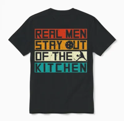 Real Men Stay Out of the Kitchen Funny Pickleball Unisex T-Shirt - Black