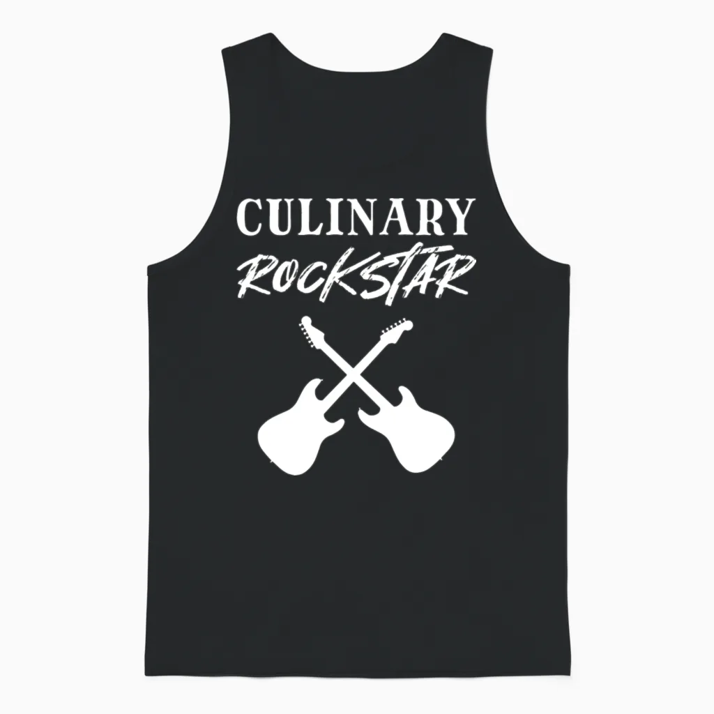 Culinary Rockstar Music Lover Gift Unisex Tank Top in Black