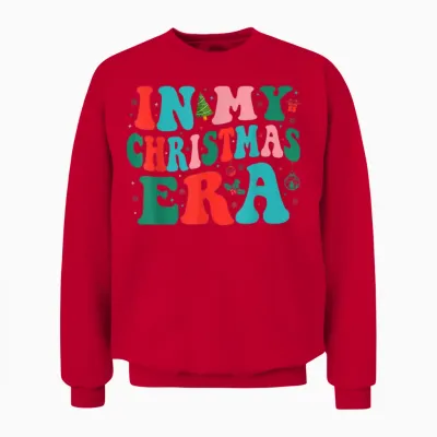 In My Christmas Era Cute Groovy Christmas Holiday Xmas Unisex Sweatshirt - Red