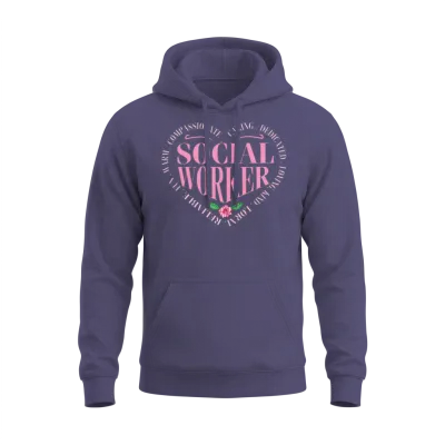 Social Worker Heart Graphic Unisex Hoodie - Heather Sport Dark Navy