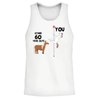 60th Birthday Funny, Unicorn Pole Dancer Unisex Tank Top - White – 2
