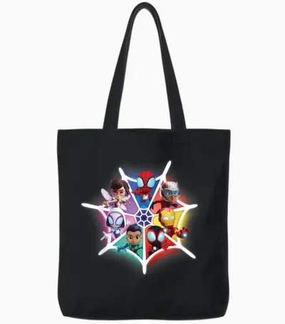 Marvel Spidey and His Amazing Friends Avengers Team-Up T-Shirt, Black Tote Bags - Black