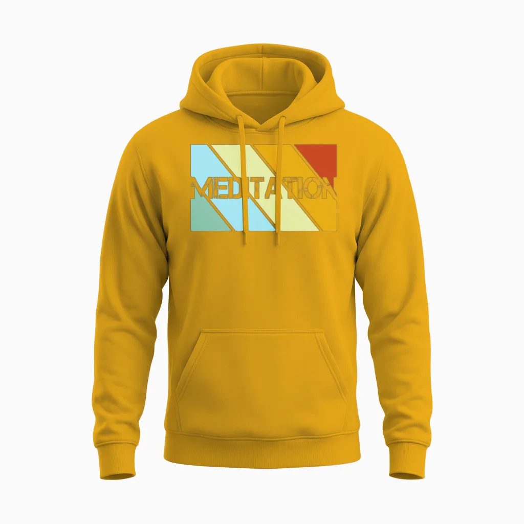 Meditation Retro Unisex Hoodie in Gold