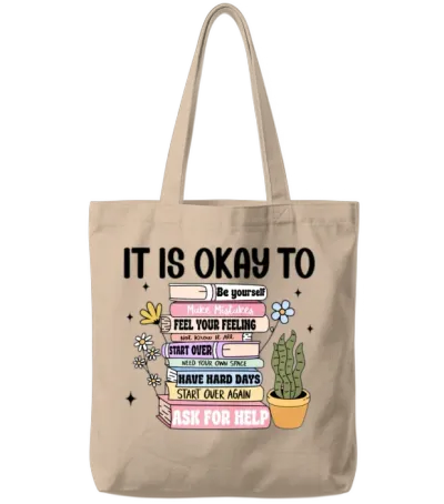 It's Ok to Make Mistakes Not Know Mental Health Tote Bags - Natural