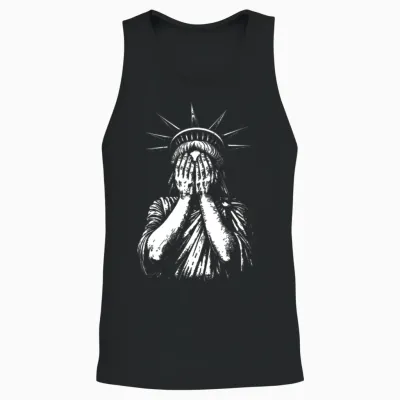 Statue of Liberty in Despair Unisex Tank Top - Black