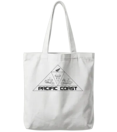 Pacific Coast Motorcycle Triangle Tote Bags - White