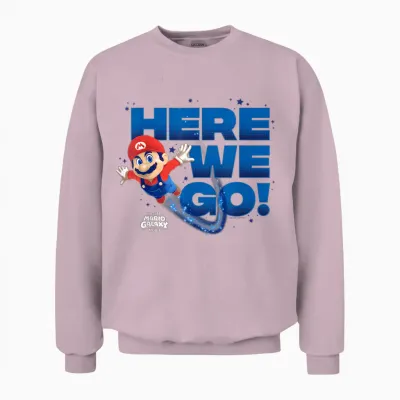 The Super Mario Galaxy Movie Mario Here We Go! Unisex Sweatshirt - Light Pink