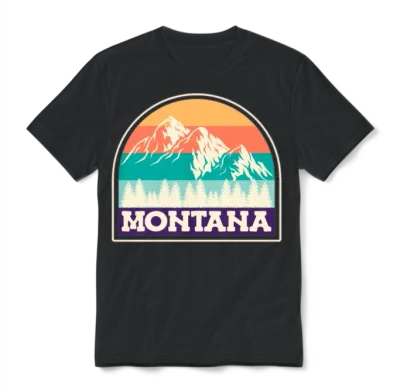Montana Mountaineer Summit Climbing Hiking Unisex T-Shirt - Black