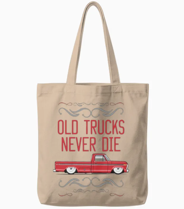 Keep on Truckin Candyapple Red Tote Bags in Natural