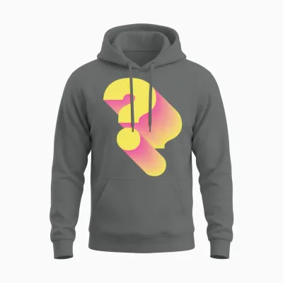 Retro Question Mark Punctuation Unisex Hoodie - Graphite Heather
