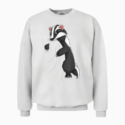 Badger T-Shirt, Black, S Unisex Sweatshirt - White