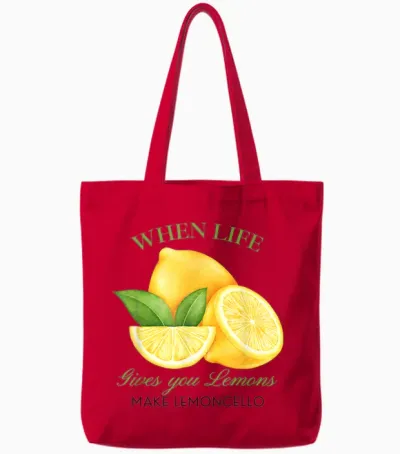 Wenn Das Leben Dir Zitronen Gibt, Mach Lemoncello Lustige Süße Frauen Tote Bags - Red