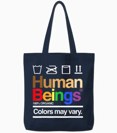 Human Beings 100 Organic Colors May Vary Tote Bags - Navy