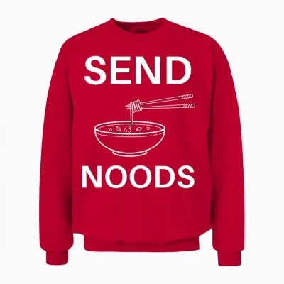 Send Noods Funny Unisex Sweatshirt - Red