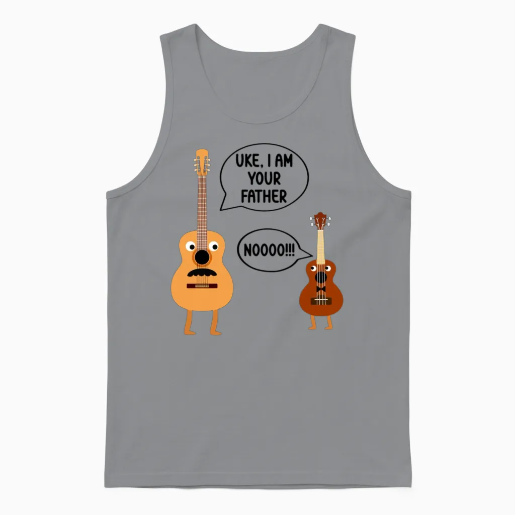 Uke I Am Your Father Dad Gift Unisex Tank Top in Sport Grey