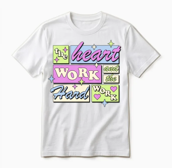The Heart Work and the Hard Work T-Shirts, Hoodies Unisex T-Shirt in White