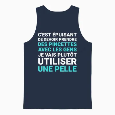 It's Exhausting I'll Rather Use a Shovel Humor Unisex Tank Top - Navy